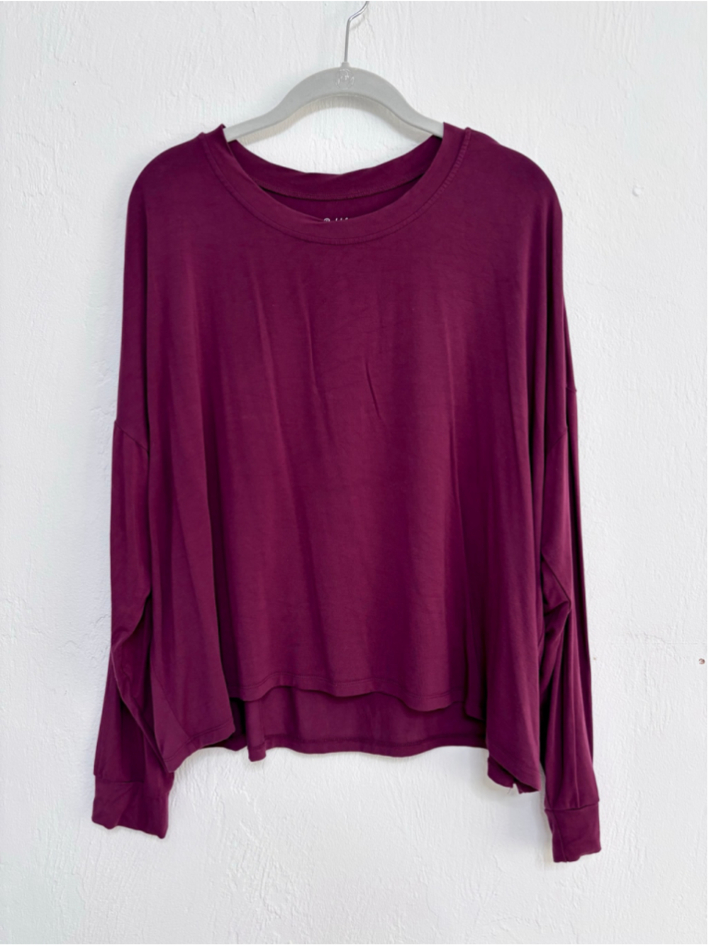 Women's Bubble Baby Bamboo Viscose Maroon Long Sleeve Tee XXL
